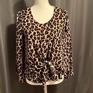 ANDREE by UNIT Animal Print Bohemian Style Blouse.  Size Medium